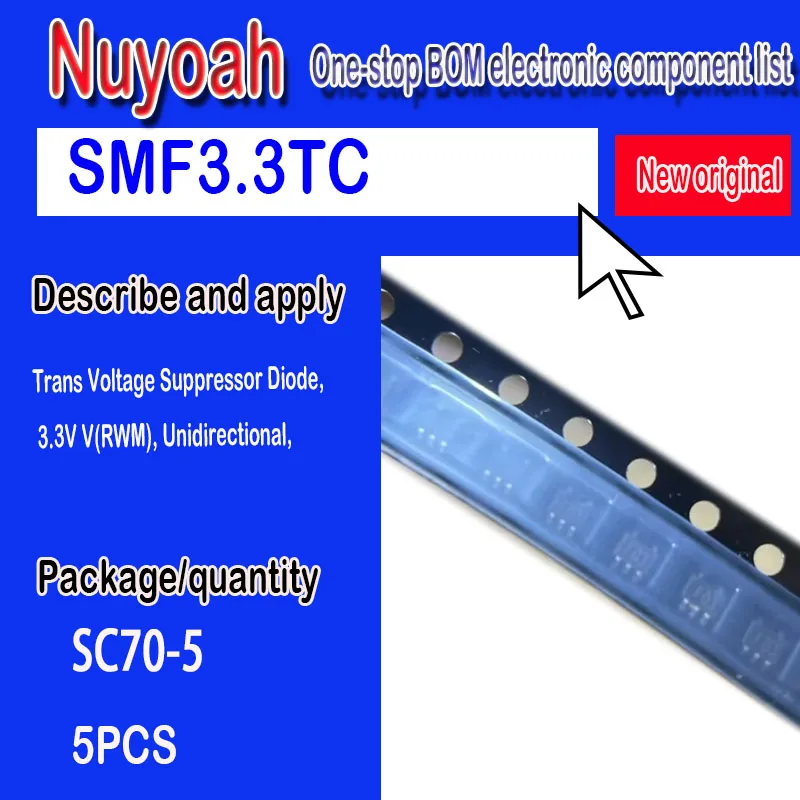 SMF3.3TC совершенно новый оригинальный точечный Транзисторный диод SC70-5, 3,3 В (RWM), однонаправленный, 5 шт. 0
