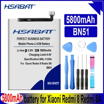 Аккумулятор HSABAT BN51 5800 мАч для Xiaoni Redmi 8 Redmi 8A Redmi8 Redmi8A Батареи