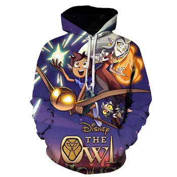 3D Disney The Owl House Мужская Женская толстовка с капюшоном, Детская повседневная уличная одежда, толстовки с длинными рукавами для мальчиков и девочек, Осенние топы, пальто, Пуловер