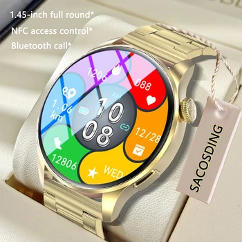 Женские смарт-часы с функцией Bluetooth 2023, NFC, GPS, отслеживающие частоту сердечных сокращений, кровяное давление, фитнес-часы для Android IOS Для женщин